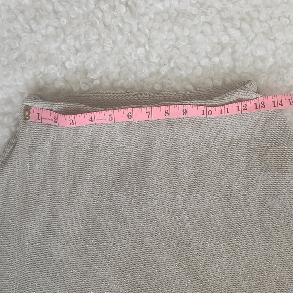 ZARA Knit Iridescent Midi Knit Skirt Beige Silver Shimmer Sz S Fairy Chic Boho - Picture 10 of 10